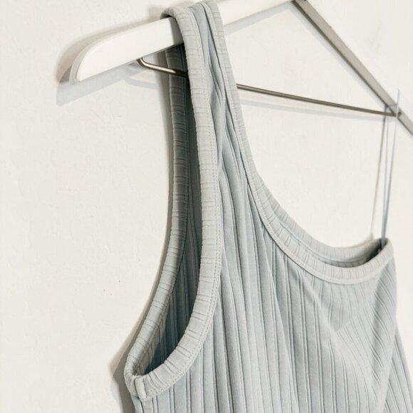 American Eagle One Shoulder Ribbed Sleeveless Tank Top Casual Blue Size Large - Picture 7 of 8
